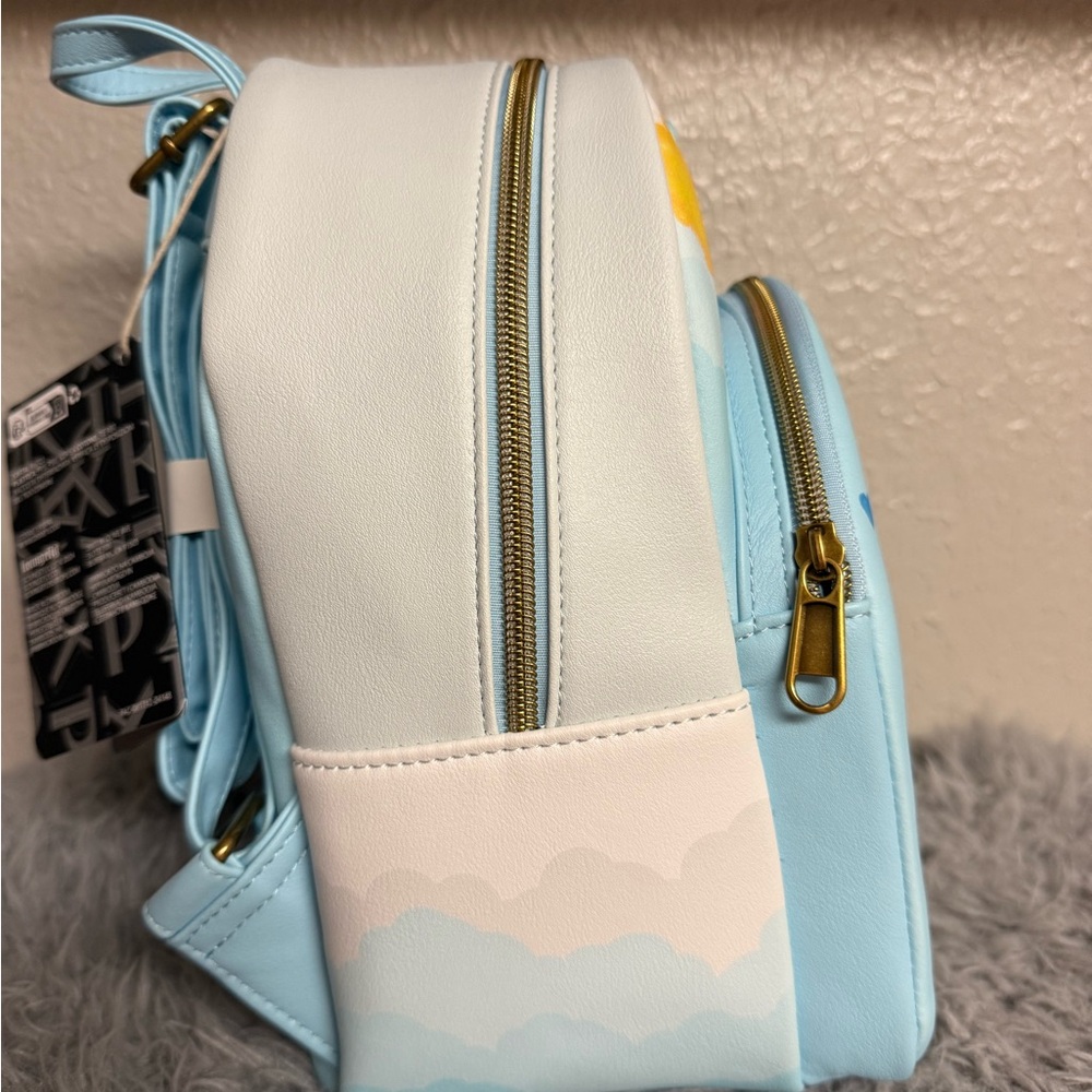 Loungefly Pixar Up Carl and Ellie Light Blue Heart Backpack - Picture 4 of 5